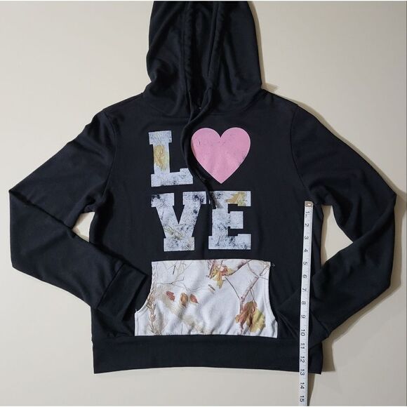 Realtree by Just Ginger Black Hooded Lightweight Women's Sweatshirt - Picture 5 of 10